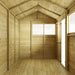 Customisable Apex Tongue & Groove Wooden Shed. Inside view of windowed 12x6 ft.