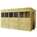 Customisable Pent Tongue & Groove Wooden Shed with double opening doors, windowed 12x6ft.