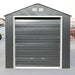 Sapphire Apex Metal Garage, Olympian Fronted in Anthracite Grey. Front view in situ.