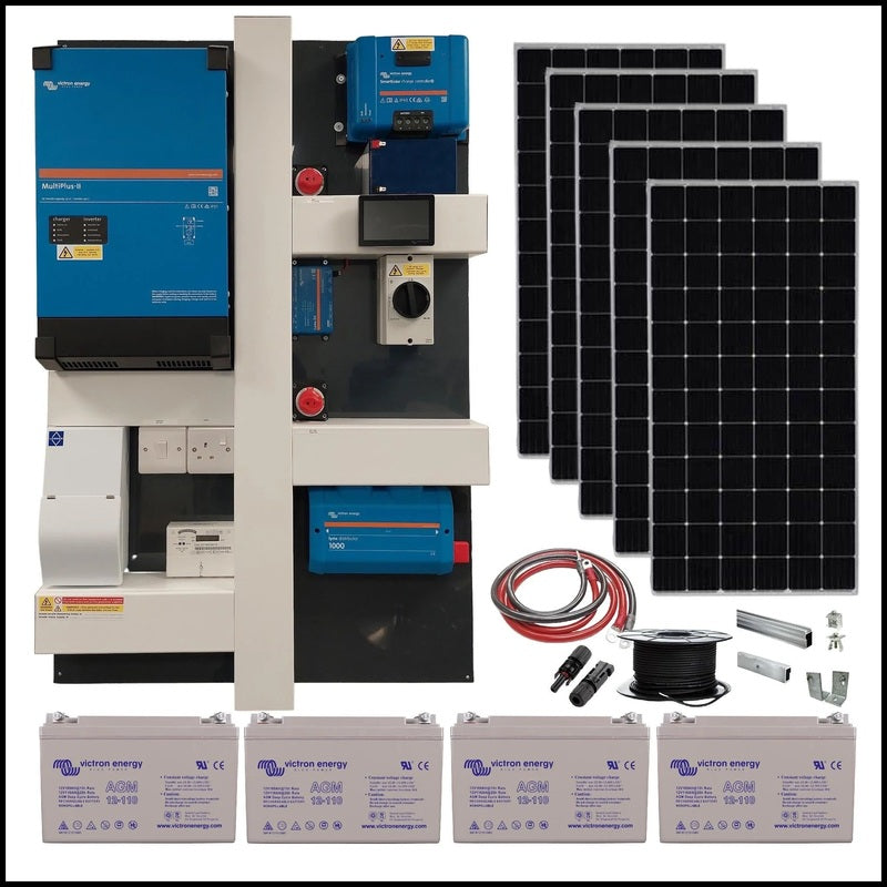 Plug and Play Pre-Built 3kva Off-grid board, Solar Power and Batteries.