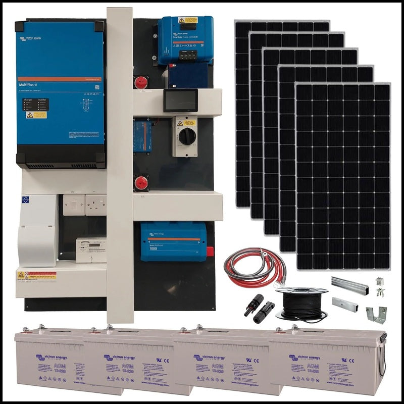 Plug and Play Solar Kit. Pre-Built 10kva Off-grid board, Solar Power and Batteries.