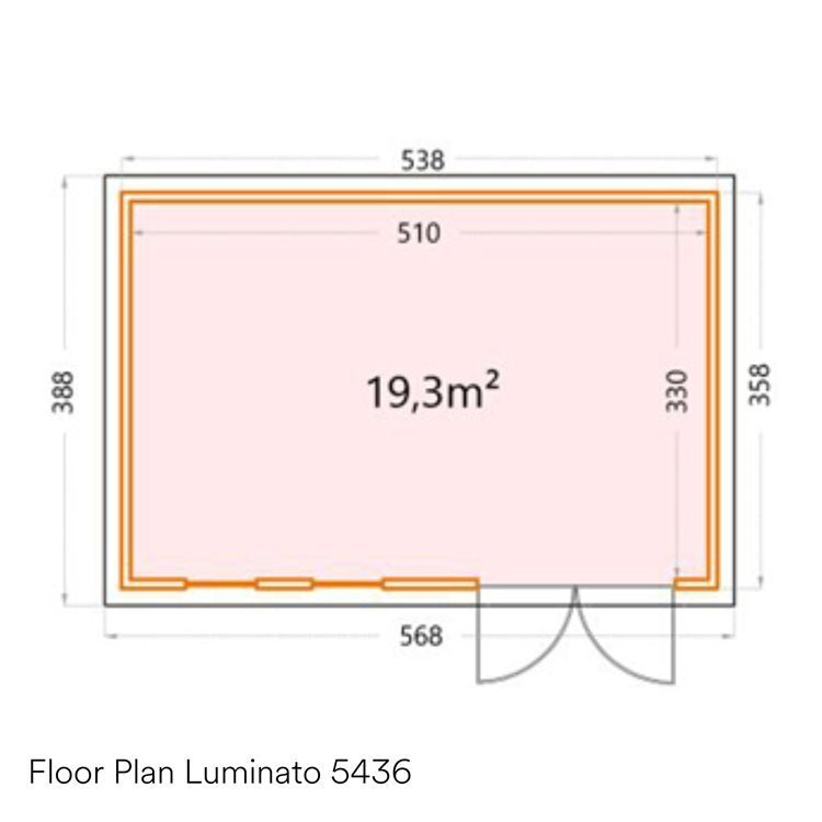 Telluria Sustainable Luminato Large Steel Garden Room in Anthracite. Floor plan with measurements.